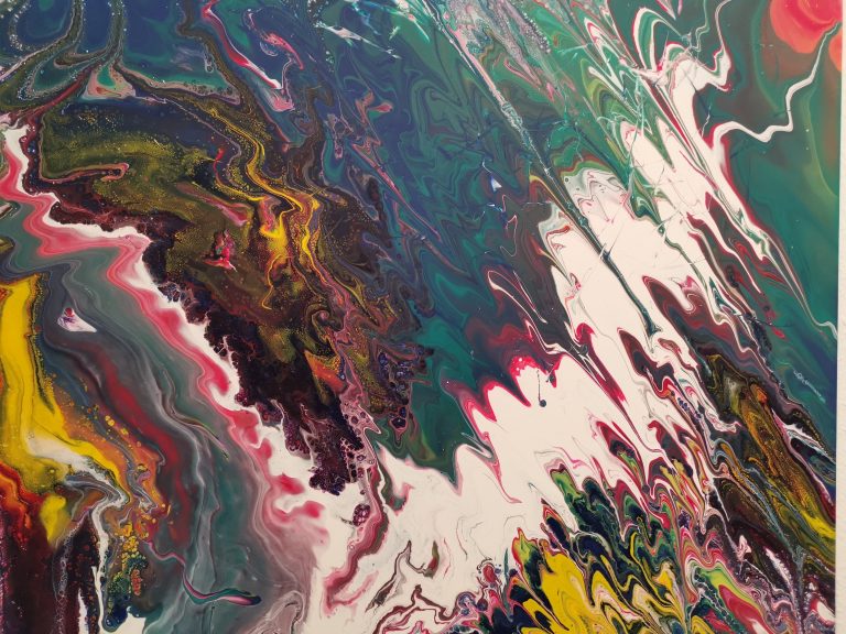 Crevasse – Acryl Pouring Gemälde von Detlef Samieske