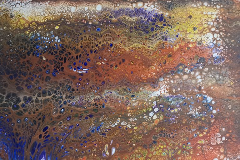 Blue Swirl – Acryl Pouring Gemälde von Detlef Samieske
